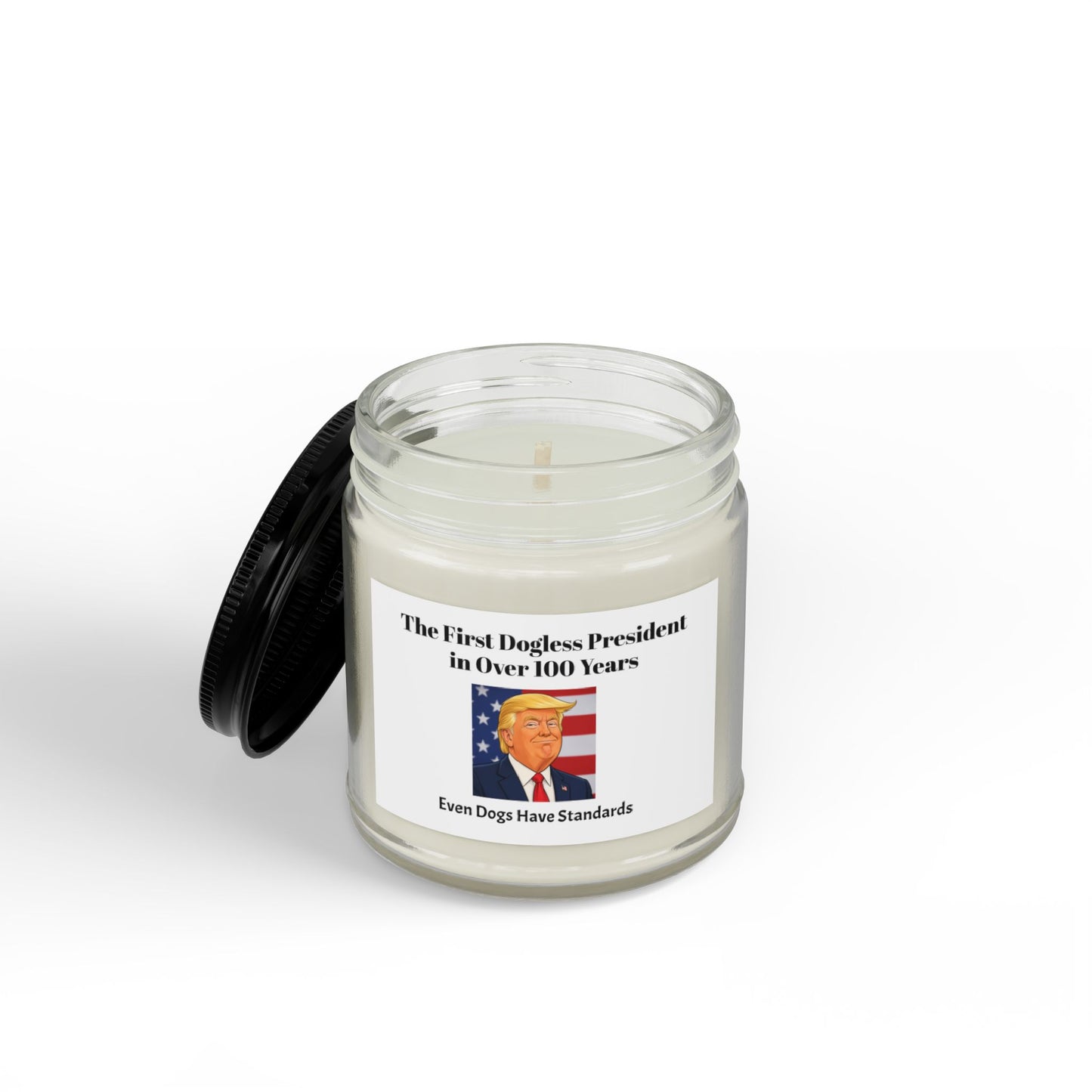 Patriotic Political Soy Candle — “The First Dogless President in Over 100 Years” (4oz & 9oz)