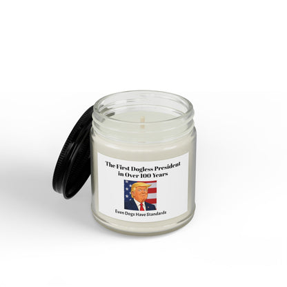 Patriotic Political Soy Candle — “The First Dogless President in Over 100 Years” (4oz & 9oz)