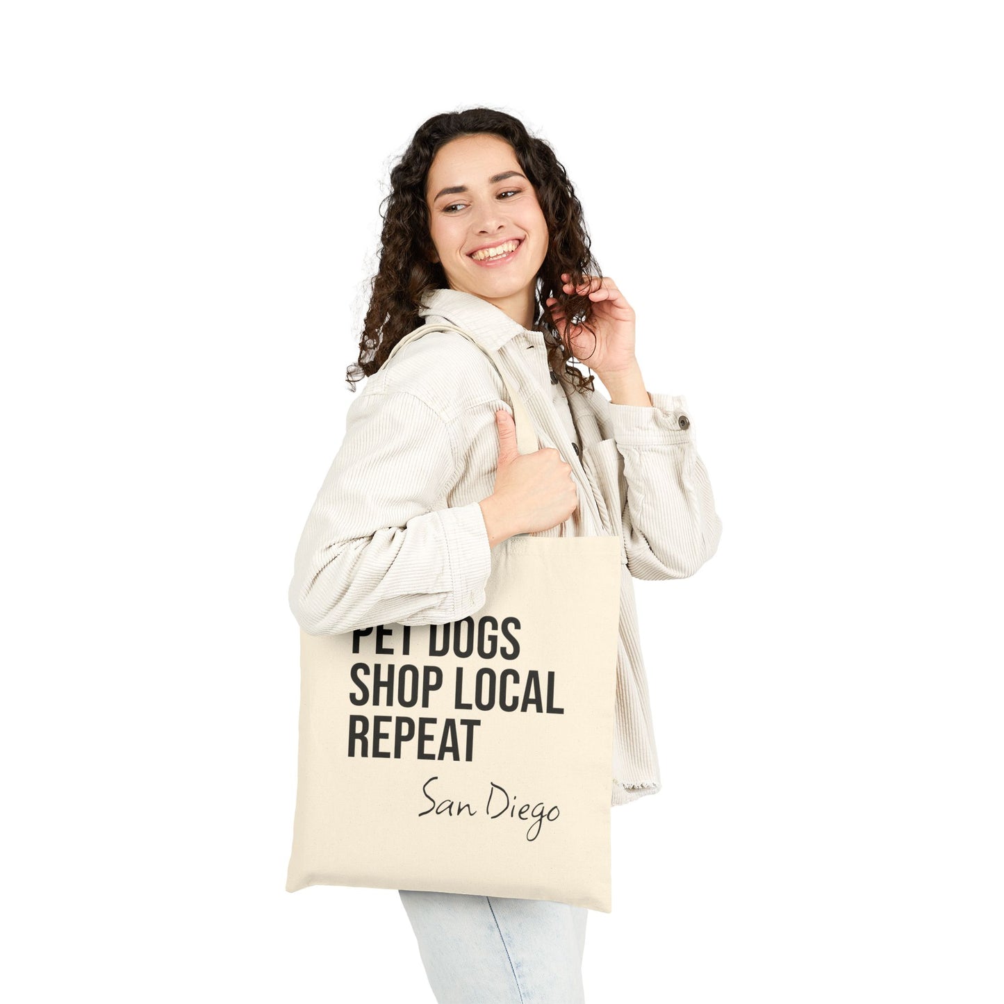 Pet Dogs, Shop Local & Repeat – San Diego Tote Bag