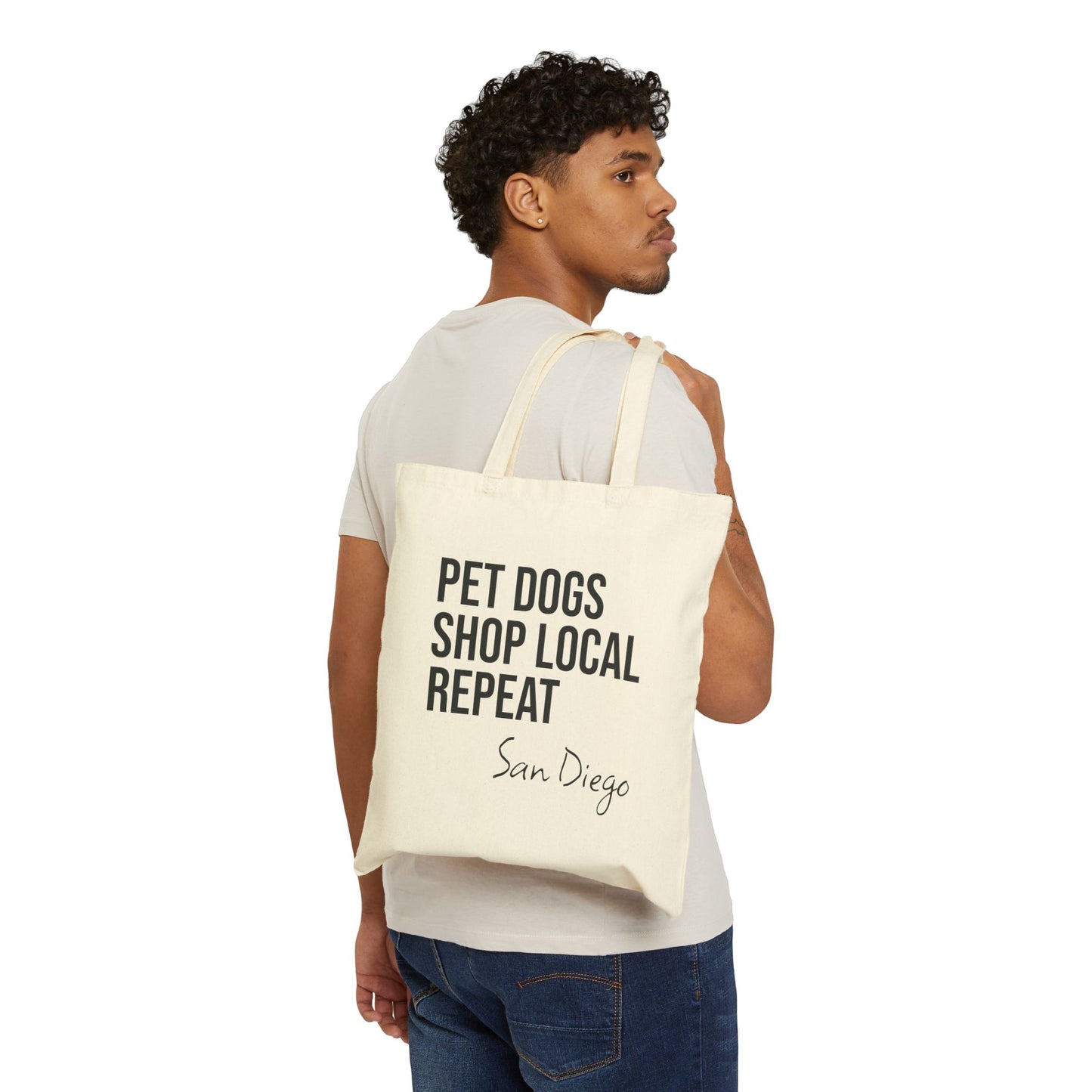 Pet Dogs, Shop Local & Repeat – San Diego Tote Bag