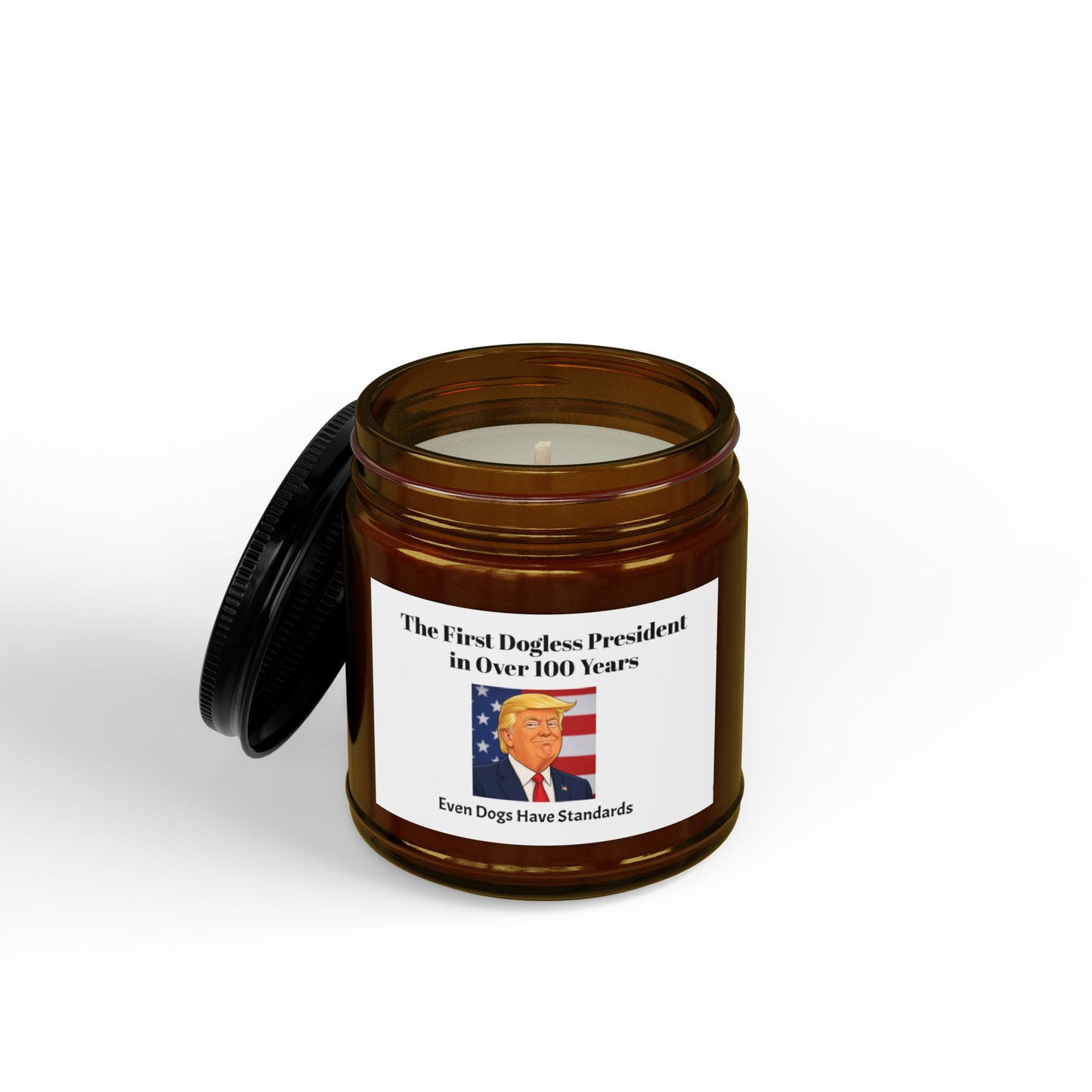 Patriotic Political Soy Candle — “The First Dogless President in Over 100 Years” (4oz & 9oz)