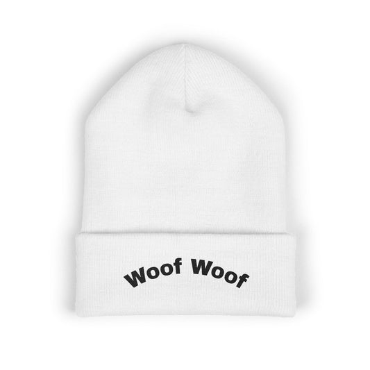 'Woof Woof' Embroidered Beanie Hat