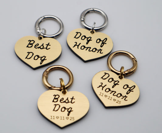 Wedding Dog Tags -  “Dog of Honor” and “Best Dog”