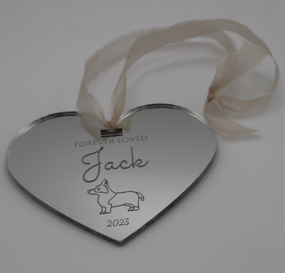 Forever in Our Hearts – Custom Mirrored Pet Ornament