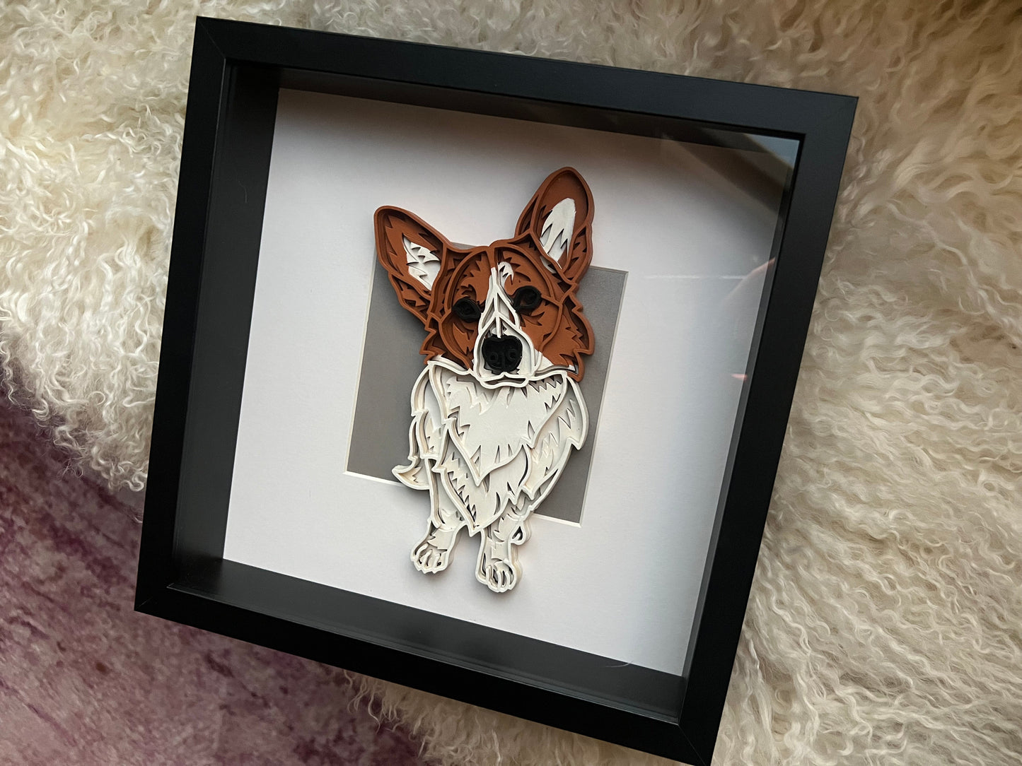 Corgi – Shadow Box Wall Art