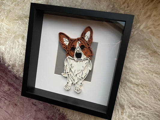 Corgi – Shadow Box Wall Art