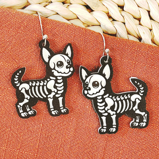 Chihuahua Skeleton Earrings