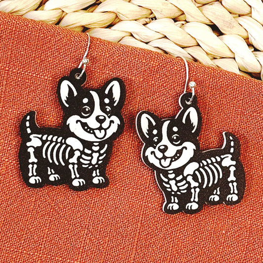 Corgi Skeleton Earrings