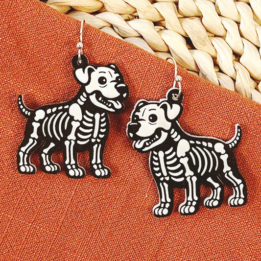 Pitbull Skeleton Earrings