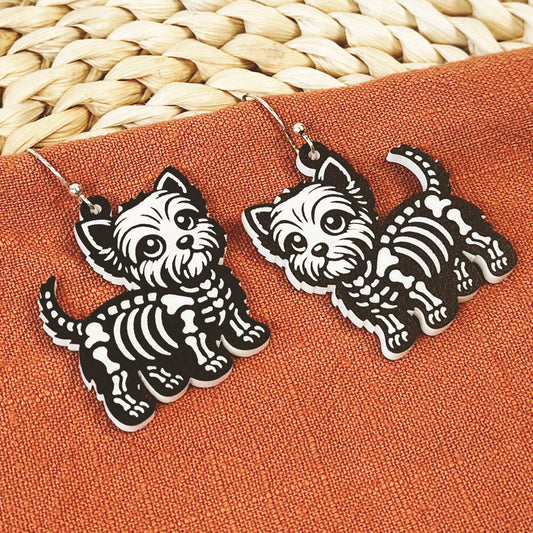 Yorkie Skeleton Earrings